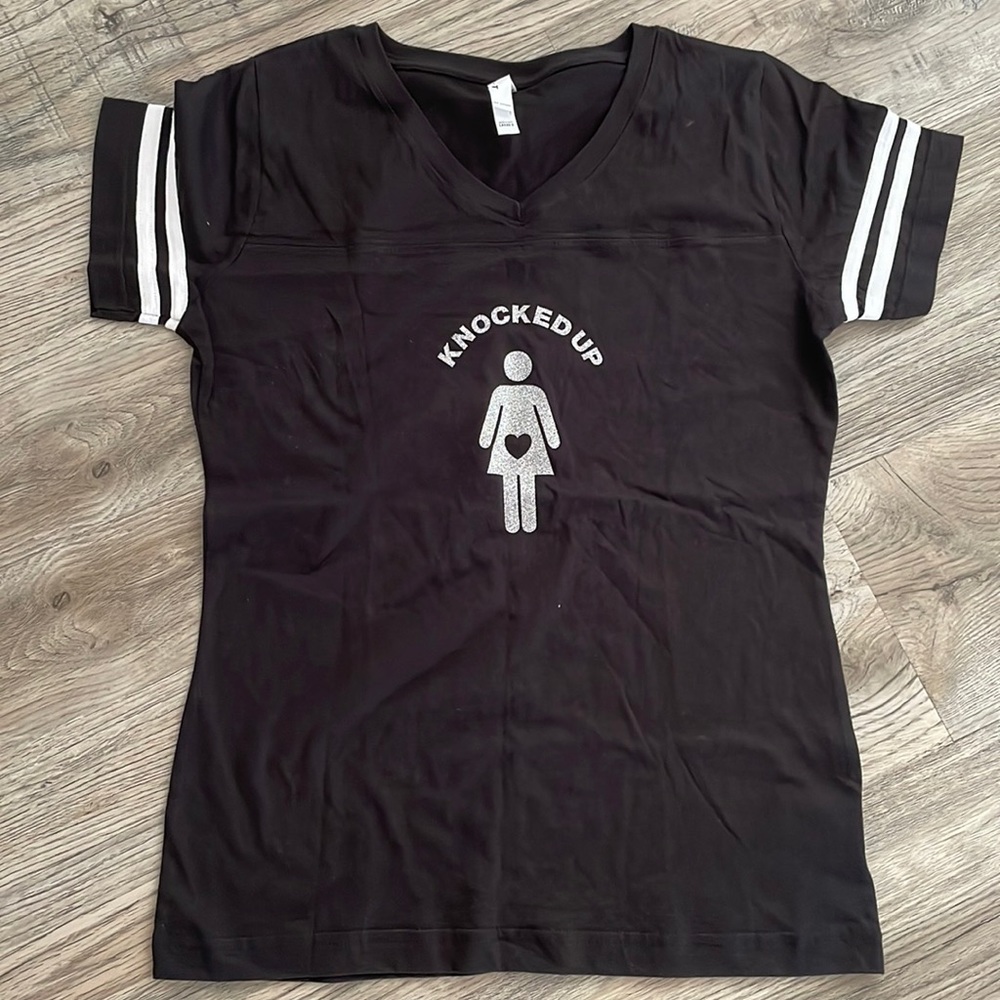 Ladies V-Neck Short Sleeves Cotton Tee